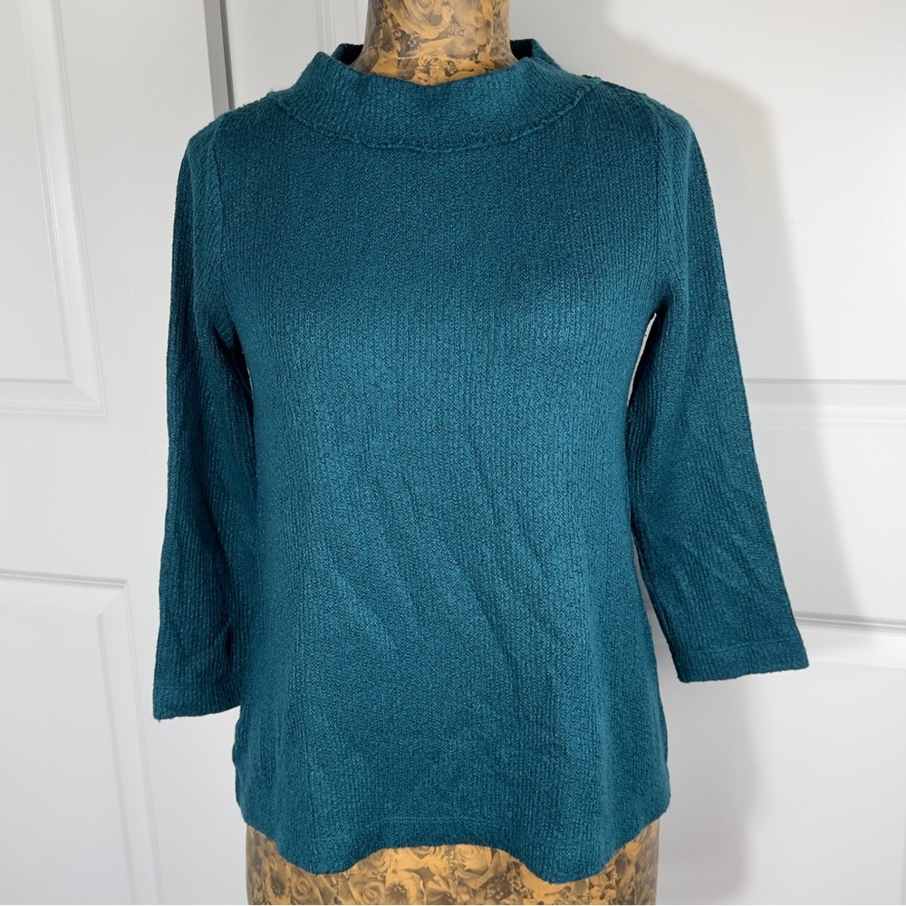 LOFT Teal Textured Knit Top
